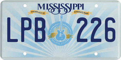 MS license plate LPB226