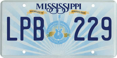 MS license plate LPB229