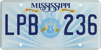 MS license plate LPB236