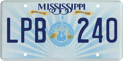 MS license plate LPB240