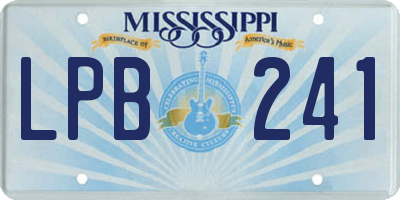 MS license plate LPB241