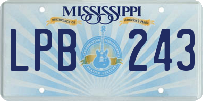 MS license plate LPB243