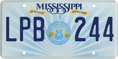 MS license plate LPB244