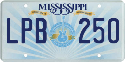 MS license plate LPB250