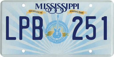 MS license plate LPB251