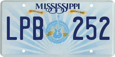 MS license plate LPB252