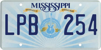 MS license plate LPB254