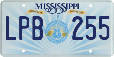 MS license plate LPB255