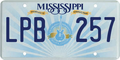 MS license plate LPB257