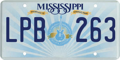 MS license plate LPB263