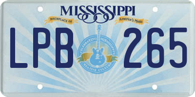 MS license plate LPB265