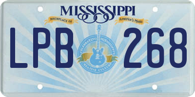 MS license plate LPB268