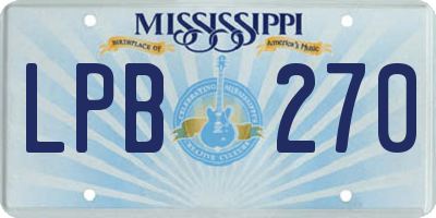 MS license plate LPB270