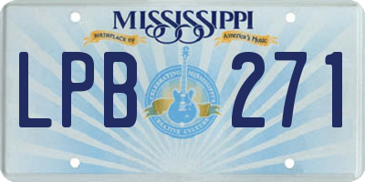 MS license plate LPB271