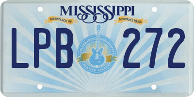 MS license plate LPB272