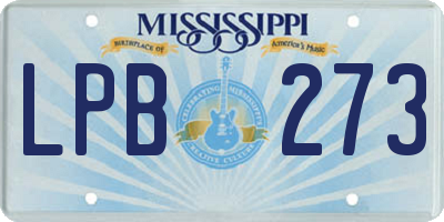 MS license plate LPB273