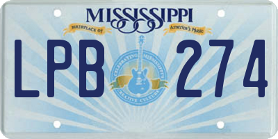 MS license plate LPB274