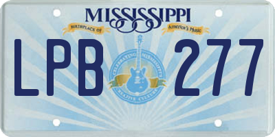 MS license plate LPB277