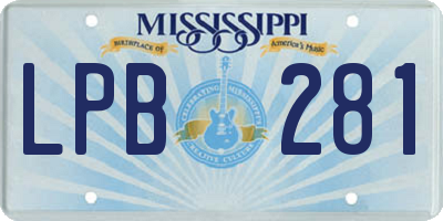 MS license plate LPB281