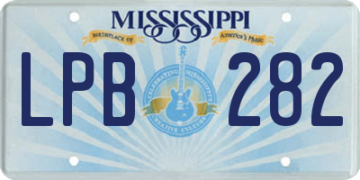 MS license plate LPB282