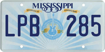 MS license plate LPB285