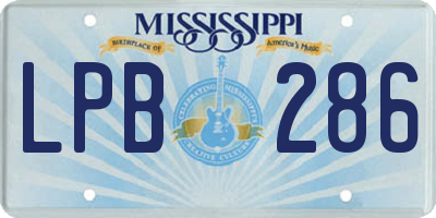 MS license plate LPB286