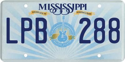 MS license plate LPB288