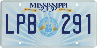MS license plate LPB291