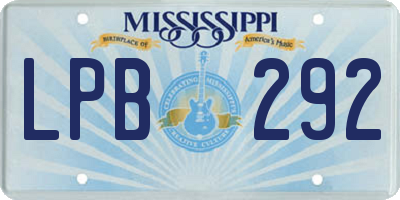 MS license plate LPB292
