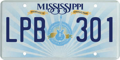 MS license plate LPB301