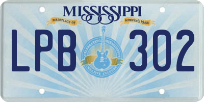 MS license plate LPB302