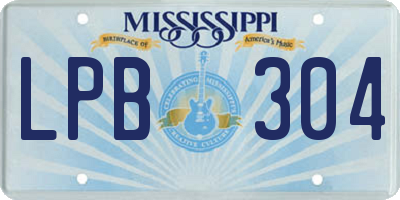 MS license plate LPB304
