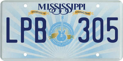 MS license plate LPB305