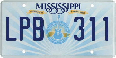 MS license plate LPB311