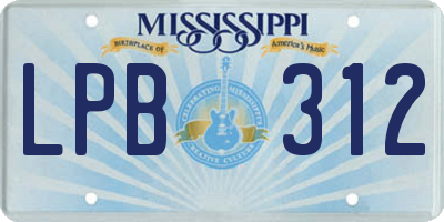 MS license plate LPB312