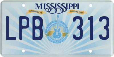 MS license plate LPB313