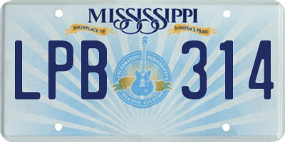MS license plate LPB314