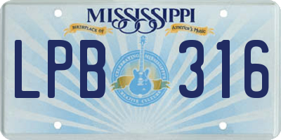 MS license plate LPB316