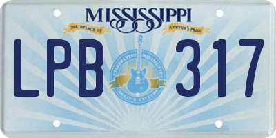 MS license plate LPB317