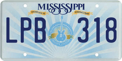 MS license plate LPB318