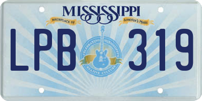 MS license plate LPB319