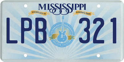 MS license plate LPB321