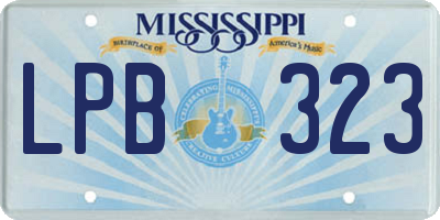 MS license plate LPB323