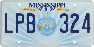 MS license plate LPB324