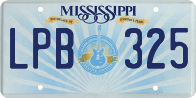 MS license plate LPB325
