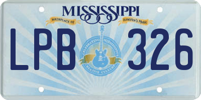 MS license plate LPB326