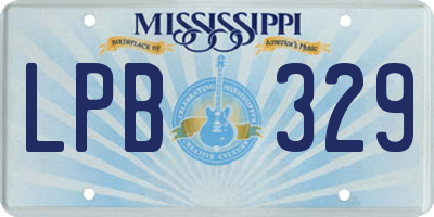 MS license plate LPB329