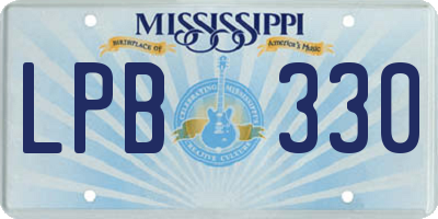 MS license plate LPB330
