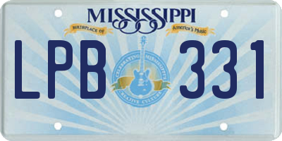 MS license plate LPB331