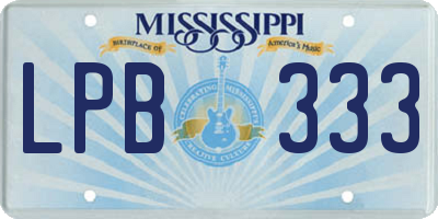 MS license plate LPB333